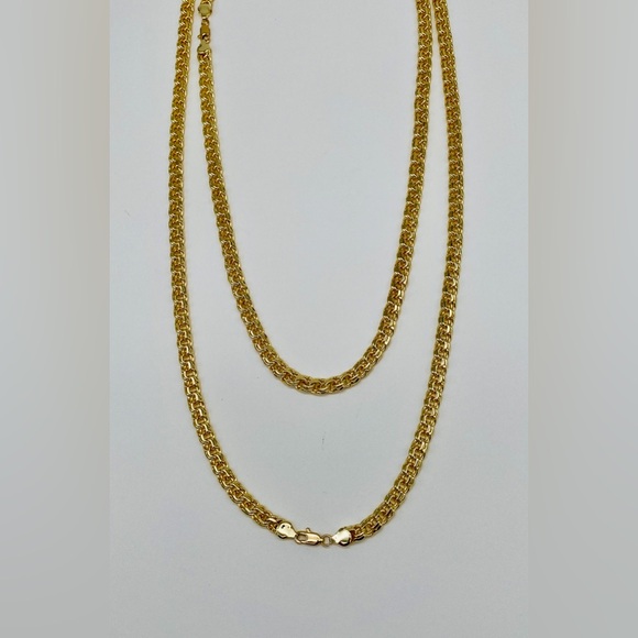 BISMARK Yellow Gold plated 14k Chain Necklaces  24” With crystal cross - Picture 5 of 17